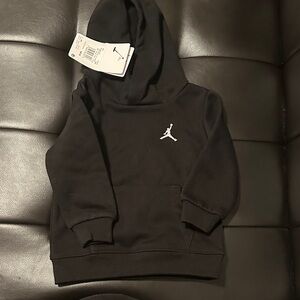 Jordan Kids Black Hoodie with White Logo
